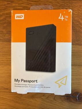 Western Digital My Passport 4 TB Portable Hard Drive Black USB NEW IN BOX